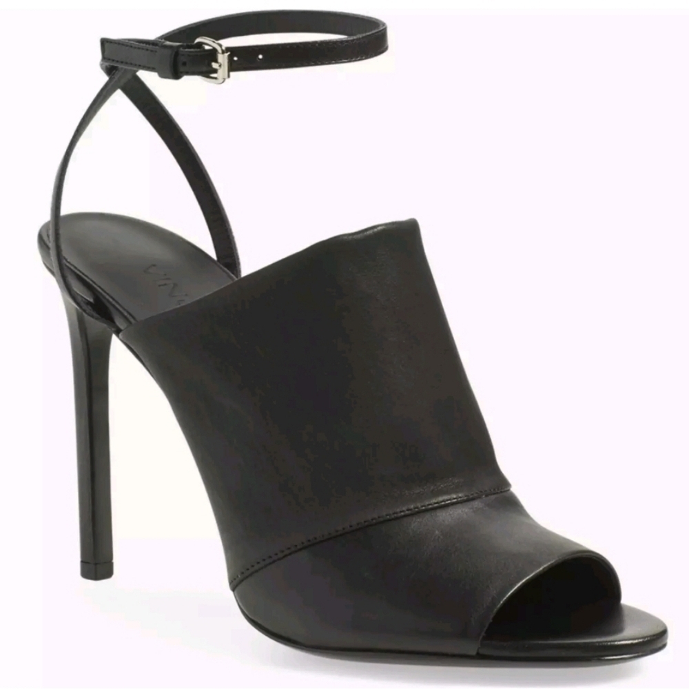 Vince Grace Z8240 Womens Black Leather Pumps Slingback Size US 8.5M EU 38.5